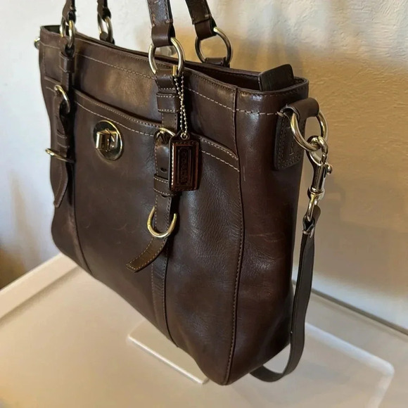 Coach F14015 Chelsea Leather Chocolate Brown Satchel Shoulder Bag - Picture 2 of 12